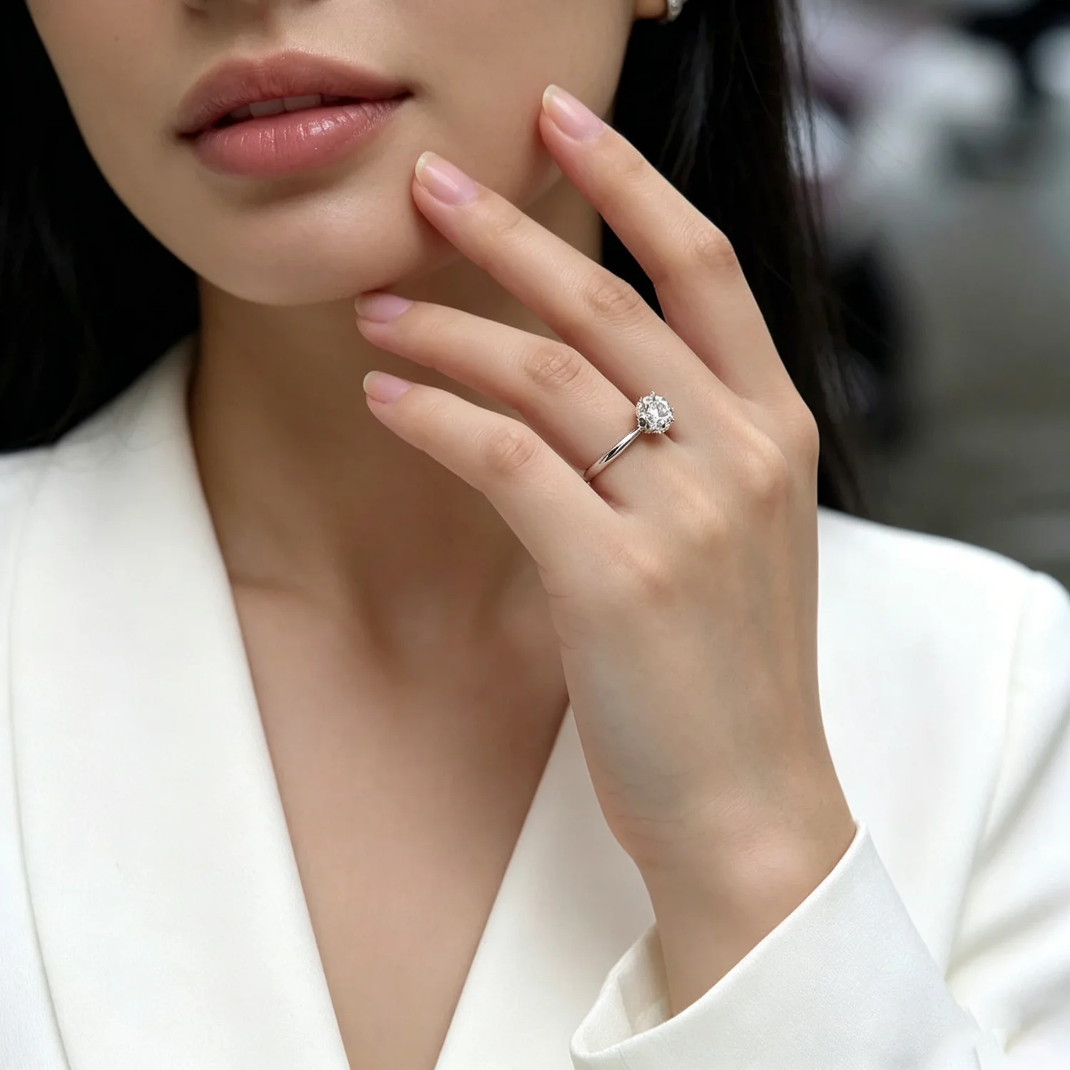 S925 Pure Silver Simple Men's and Women's Rings, Light Luxury Versatile Rings, Moissanite Six Claw Rings, Romantic Jewelry Gifts, Valentine's Day Classroom Gifts, Wedding Engagement Anniversary Gifts, Girlfriends' Valentine's Day Gifts Wholesale