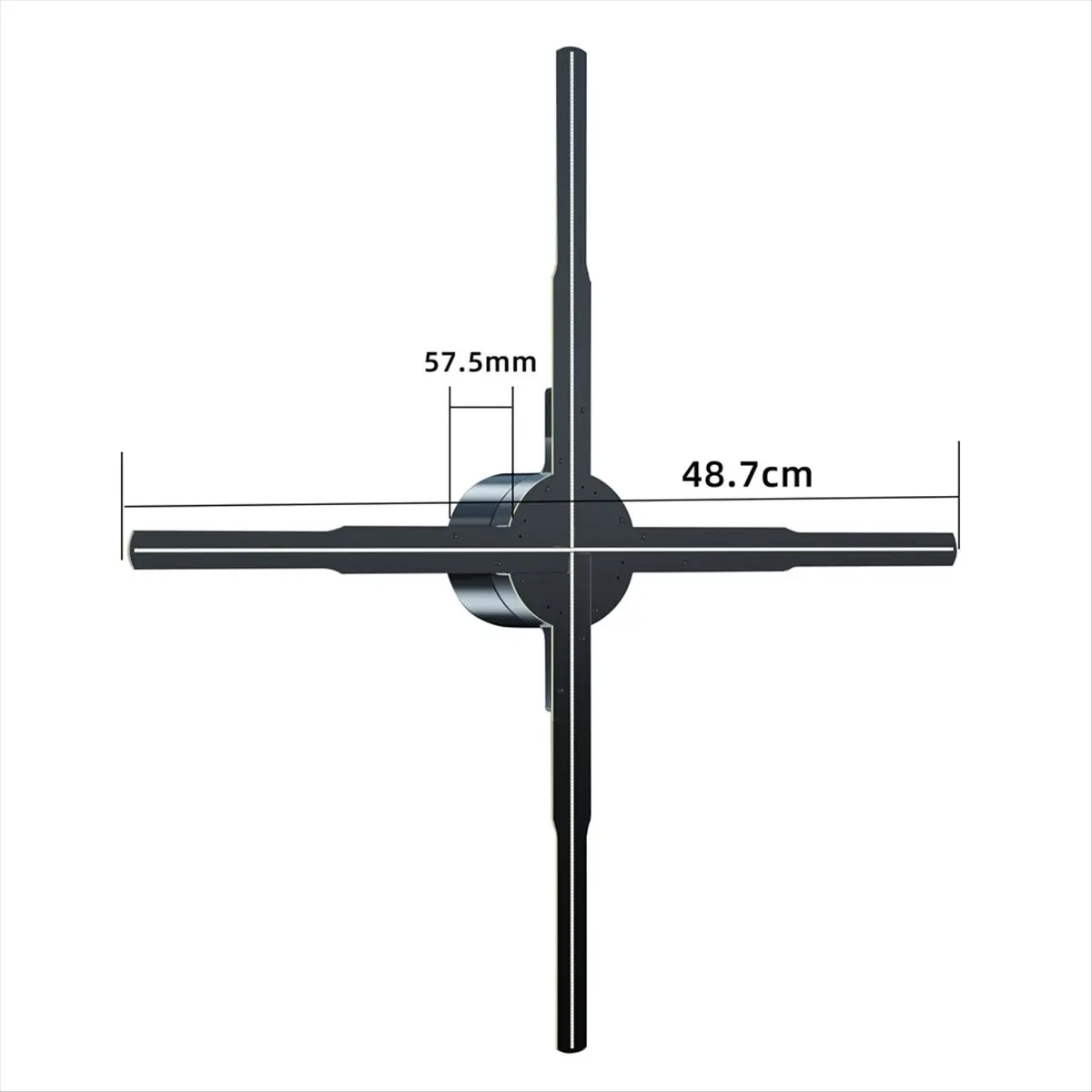 AABFK WiFi 3D Holographic Projector 576LED APP Control Holographic Player Fan for Image Video Store Advertising Display EUPlug
