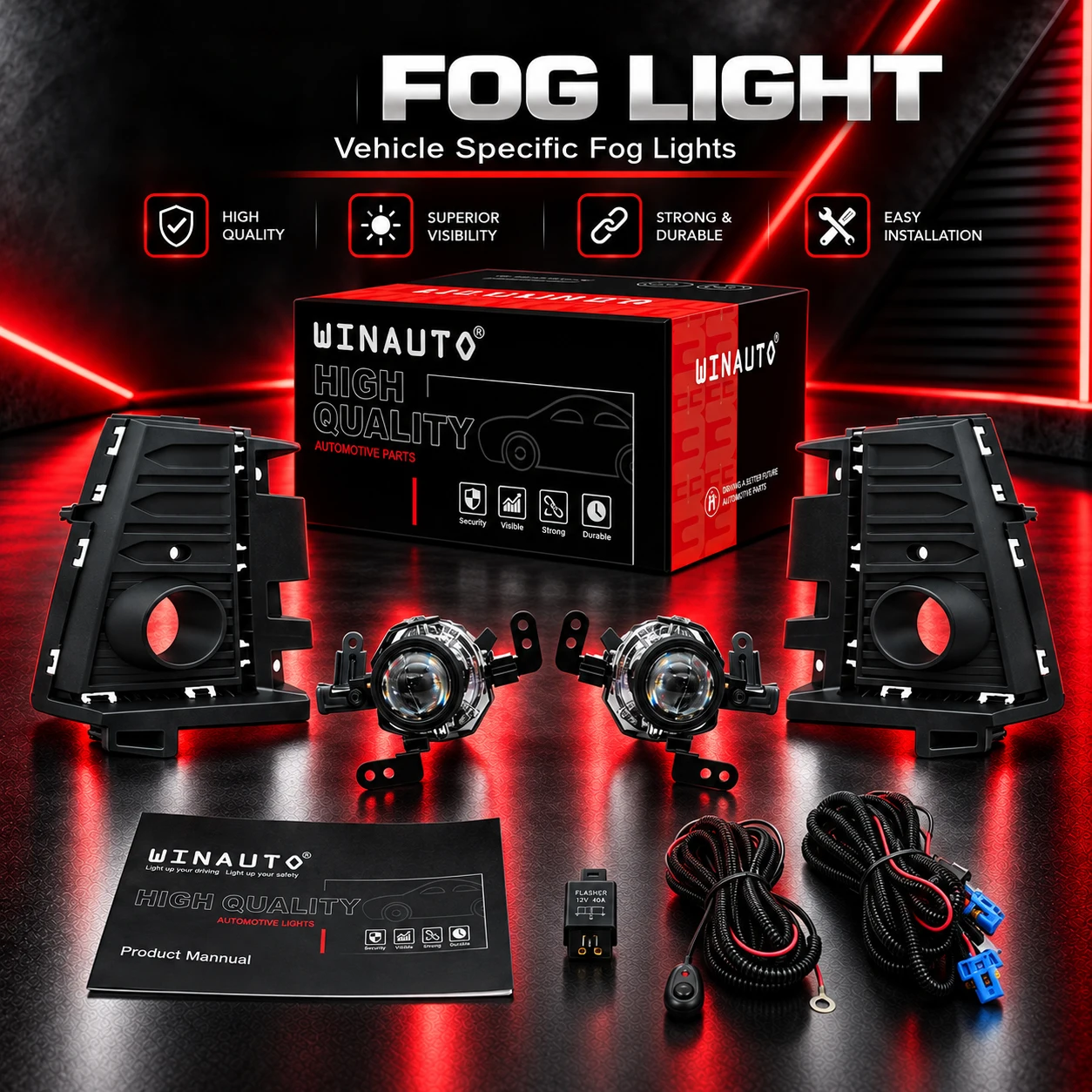 WINAUTO Hyundai Accent Solaris 2024 2025 2026 27 Halog Fog Lamp Lens Automotive Lighting Upgrade Compatible with Various Models