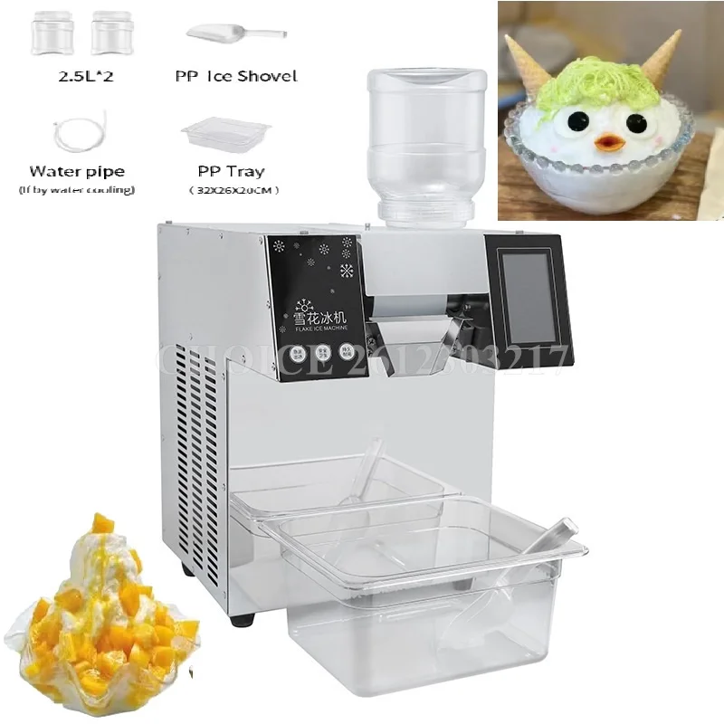 

200kg/24H Commercial Korea Bingsu Machine Air Cooling Touch Screen Control Snow Ice Maker Shaver Machine Snowflake Ice Machine