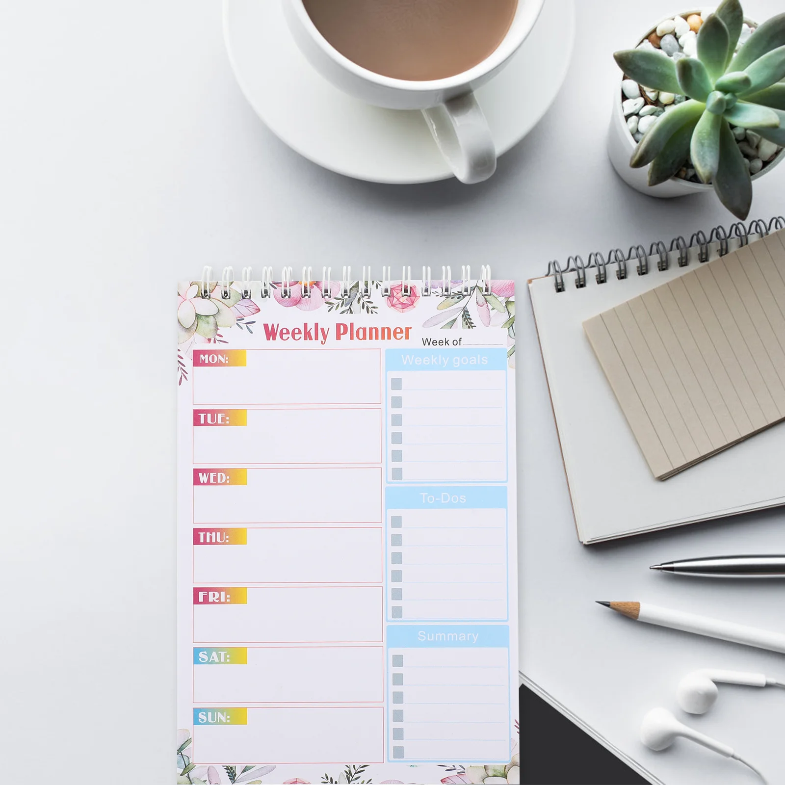 

Spiral Planner Notepad Undated Daily Planning Pad Tear Off Pages Ideal for Task Management Grocery List Meal Planning and