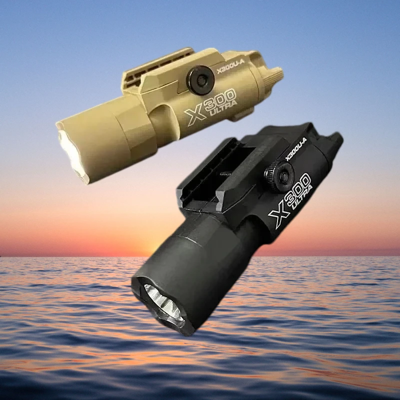 Outdoor Travel LED Hand Flashlight X400 Universal Slide Rail Lamp Portable Bright Torch for Camping Walking Night Outdoor Scene