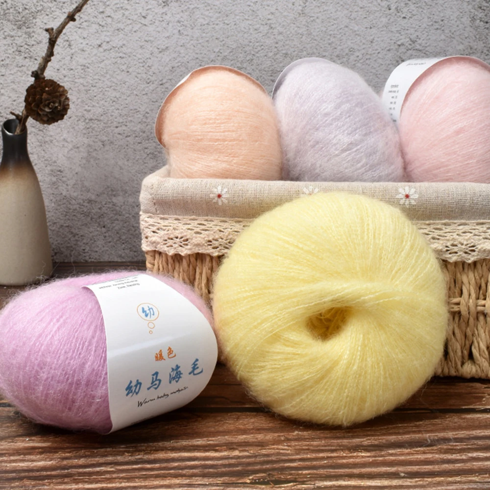 25g/roll Soft Mohair Knitting Angora Wool Yarn for DIY Knitting Fluffy Lace Yarn Knitting Sweater Scarf Shawl