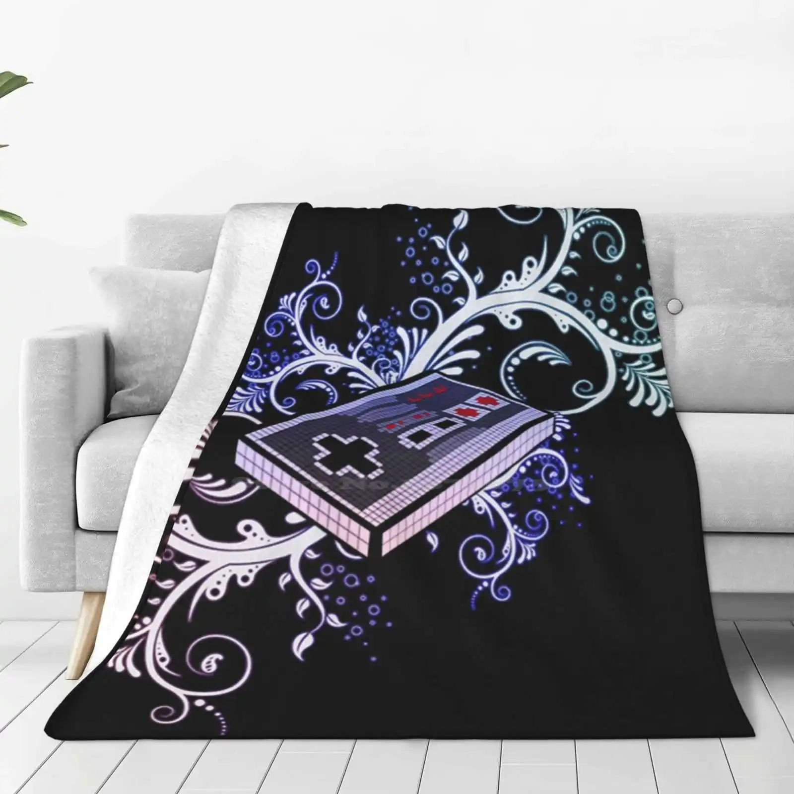 8-Bit World Soft Warm Light Thin Blanket Retro Nerdy Flashy Nes Dreams 8 Bit World Gamer