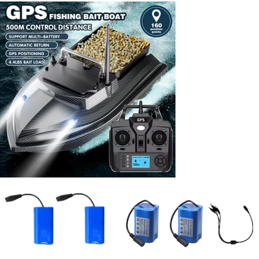 1/2/3pcs V060 RC Fishing Bait Boat Spare Battery 7.4v 5200mAh 7.4v 12000mAh USB Charger Accessories V060 Boat Battery