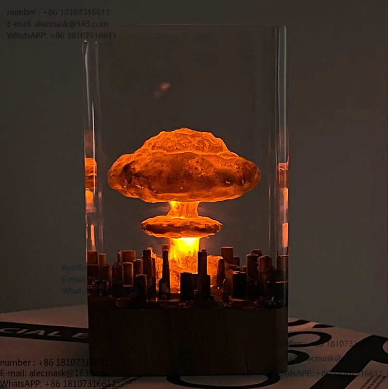 

Night light ornaments, atomic bombs, mushroom clouds, creative crystals, epoxy