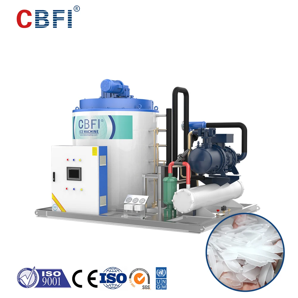 High Reliable Ice Flake Long Service Life Water Cooling 10 Ton Industrial Flake Ice Machine For Food Processing Fish Cool