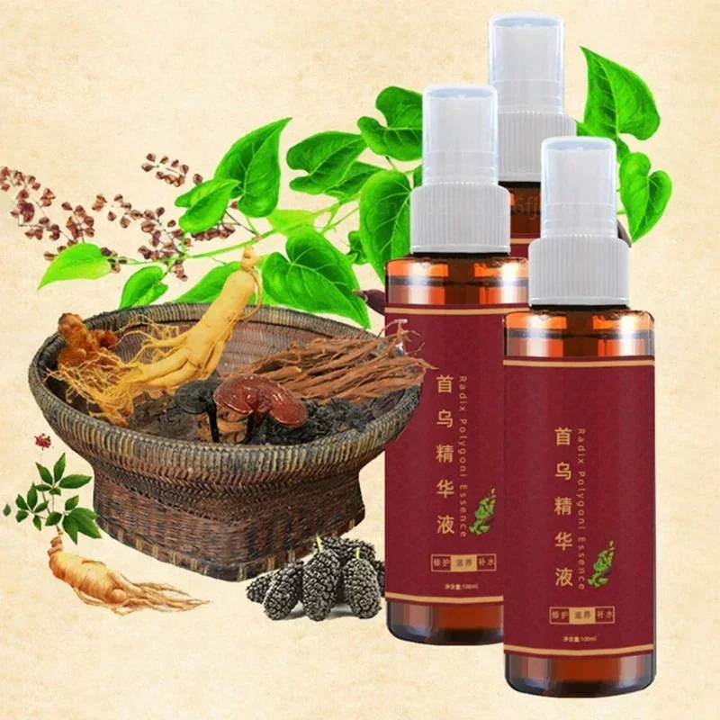 Nourishing Hair Essence  for White Hair Natural Herbal Supplement Hair Growth Essence Oil Liquid Shampoo Gray Turn Black