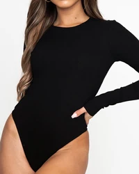Long Sleeve Bodysuit for Women, Slim Fit Bodycon Bodies, Casual One-Piece Jumpsuit Fall Winter Outfits, Black, White, Red, Blue