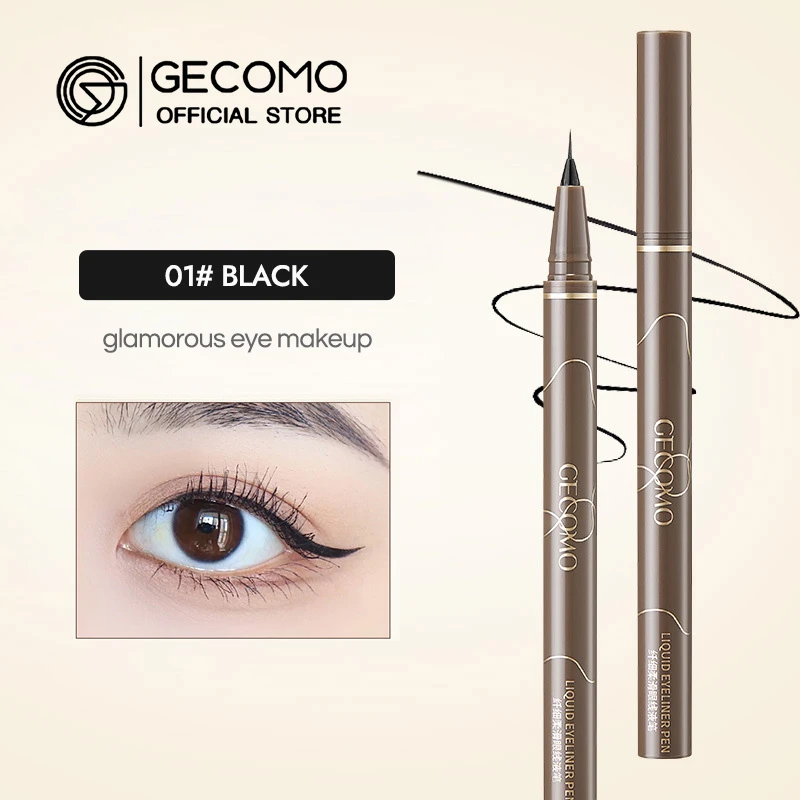 GECOMO Liquid Eyeliner 0.014mm Super Slim Waterproof Quick Dry Long Lasting Color No Smudging Eyeliner Pencil