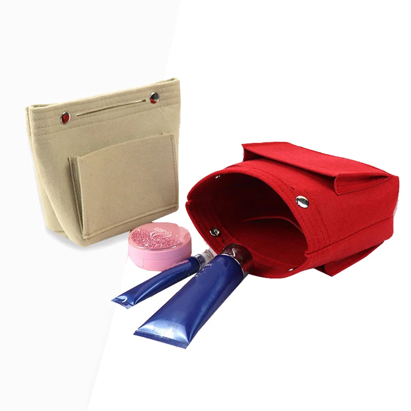Bolsa de fieltro para mujer, bolsas de maquillaje cosmético, organizador de bolso de fieltro, bolsa con forro interior para bolsos de hombro, bolsos y totalizadores