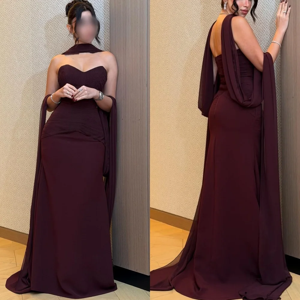 

Customized High Quality Simple Jersey Ruched Pleat Straight Strapless Midi Dresses Bespoke Occasion Dresses Sizes Available