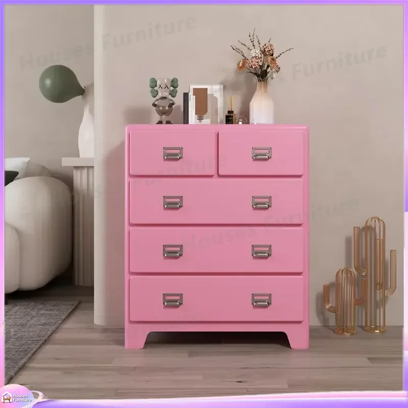 Vintage 5 Drawer Metal Shoe Cabinet Storage Organizer Entryway Hallway Console Table Buffet Sideboard for Home Office Coffee view 5