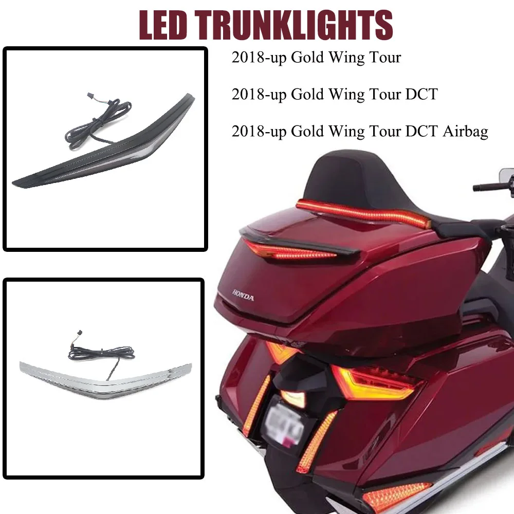 

Apply ToMotorcycleFor Honda Goldwing GL1800Gold Wing Tour DCT Airbag Chrome And Black Rear Trunk Turn SignalLEDBrake Light UPNew