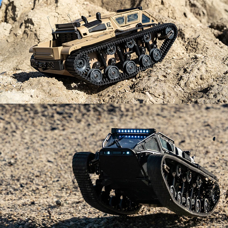 2.4G ワイヤレス RC 全地形対応オフロード車両＆履帯戦車：360度回転を実現 °   原地で回転、シミュレートされた可動帽子機能付き
