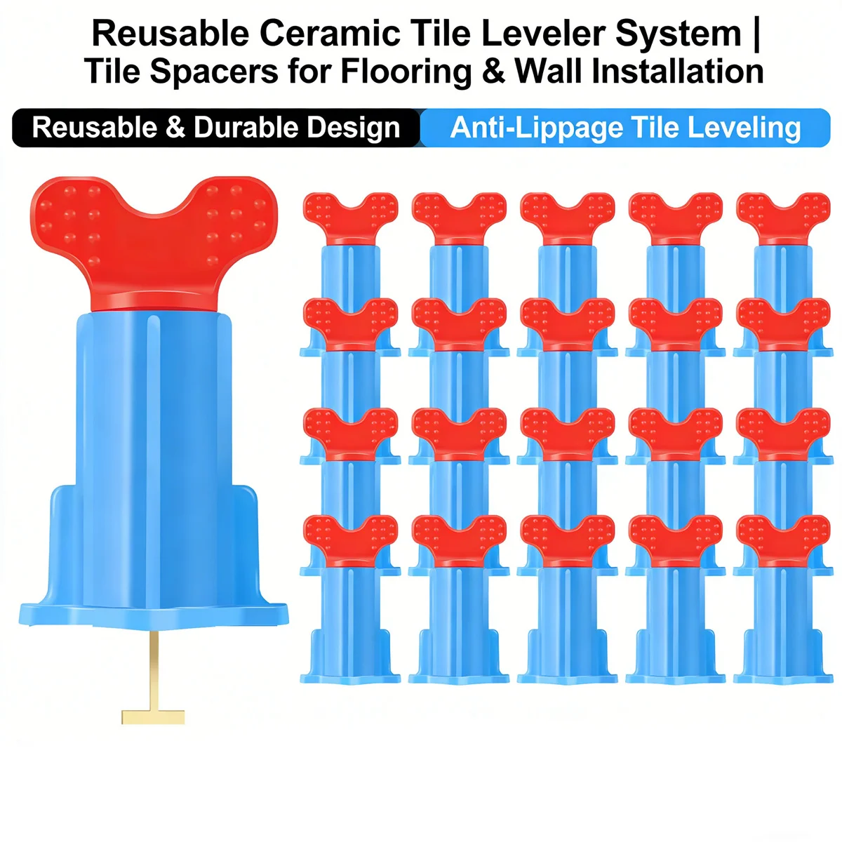 20/40pcs Tile Leveling System PP Tile Positioning Removable Wall Tiles Gap Locator Can Reuse Cross Floor Construction Tools