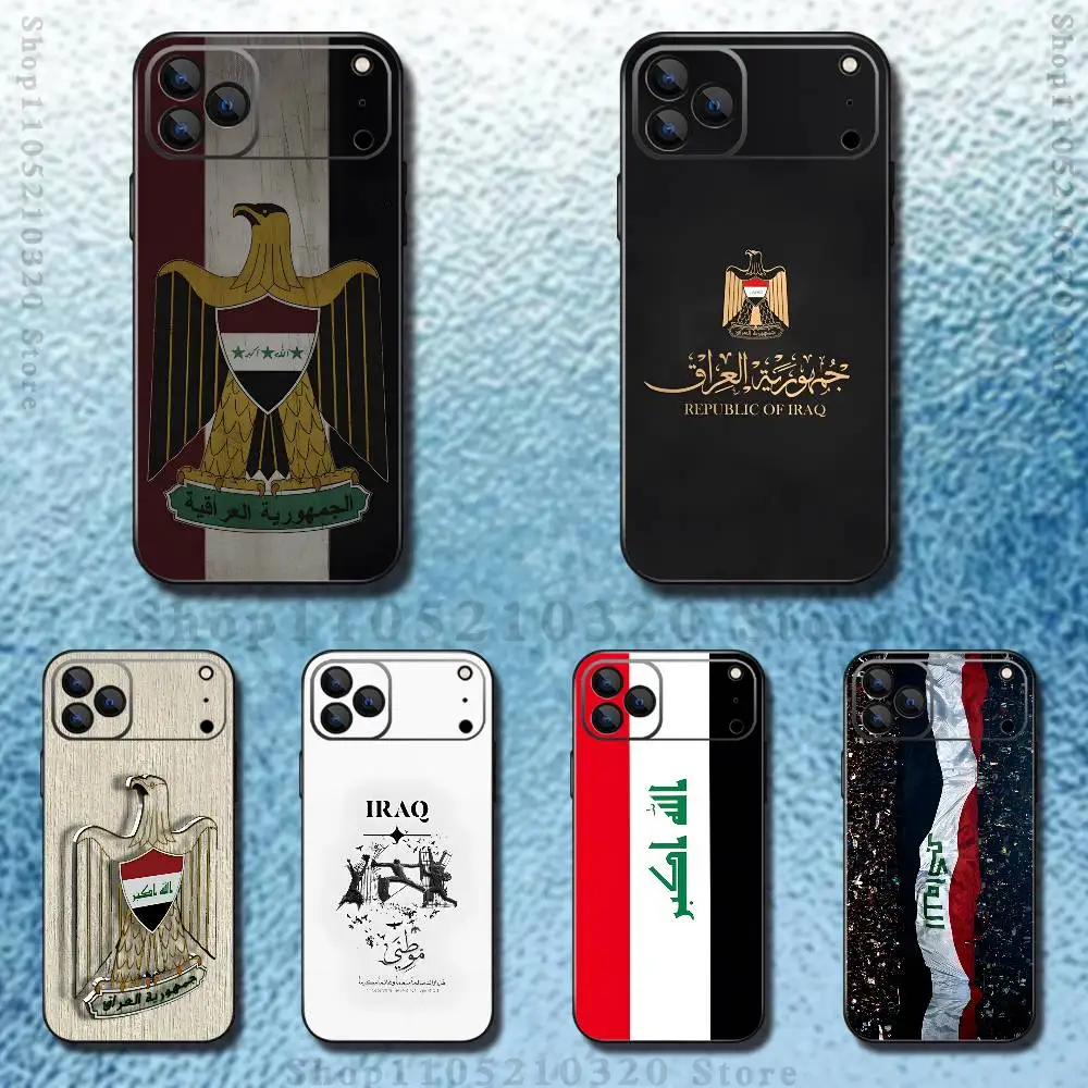 

Nation I-Iraq Flag Phone Case For iPhone 17,16,15,14,13,12,11,Pro,Max,Plus,E,SE4,Air,Mini Black Soft Funda