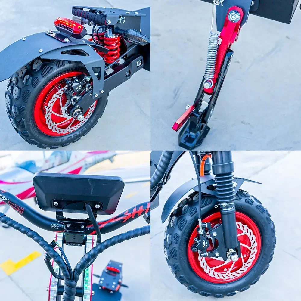 K14 10000 واط محرك مزدوج سكوتر كهربائي كبير 72 فولت 40 أمبير 14 بوصة إطارات للطرق الوعرة السرعة القصوى 90-120 كم/ساعة الفرامل الهيدروليكية Escooter #4