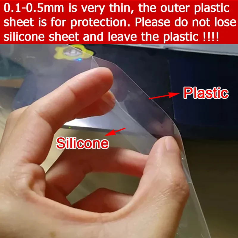 500*500/1000mm Ultradünne Silikonkautschukplatte Transparente Folie Dicke 0,1/0,2/0,3/0,4/0,5/0,6/0,8/1/1,5 mm hitzebeständige Platte