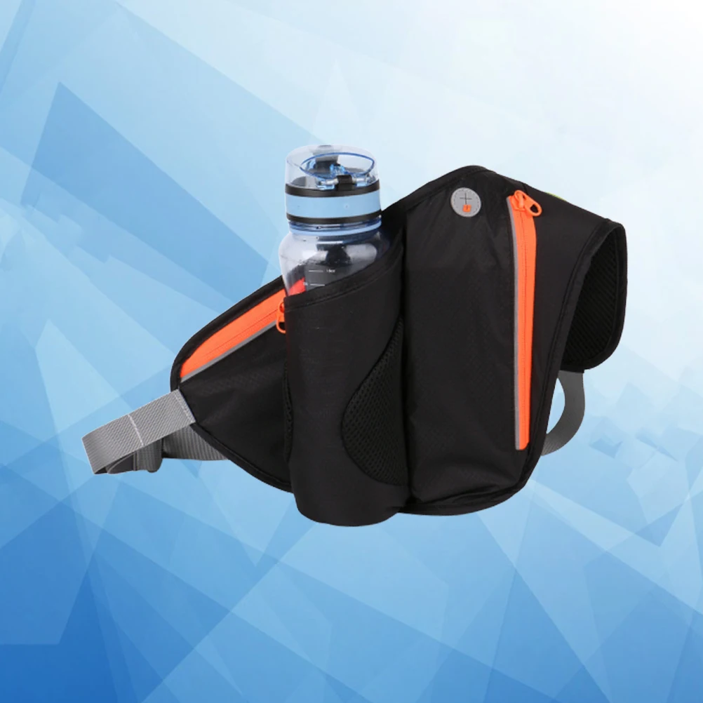 

1pc Waist Bag Sport Multifunctional Lightweight Nylon Pouch With Earphone Hole Zipper For Running Hiking Travel Outdoor Black