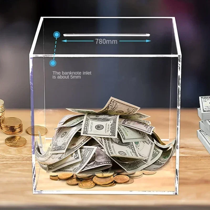 Money Boxes Transparent Acrylic Bank Digital Banknotes Coins Home Decoration Large Capacity No Taken Out Piggy Bank Money Box