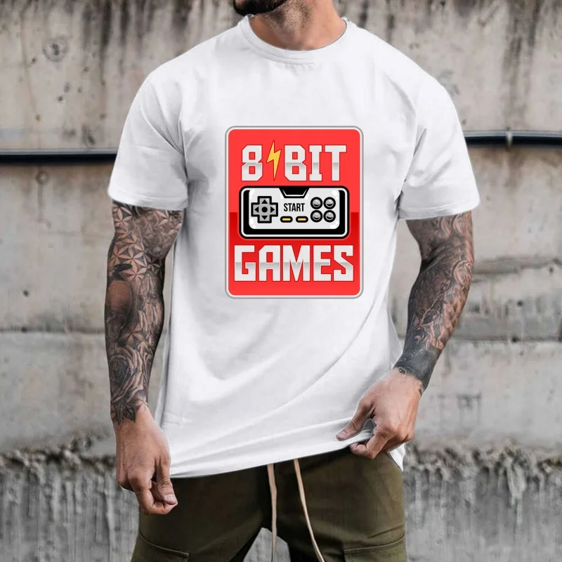 Retro Game Controller 8BIT GAMES Heat Transfer White Ink Iron - on Patch, Trendy & Stylish, Suitable for T - shirts, Canvas