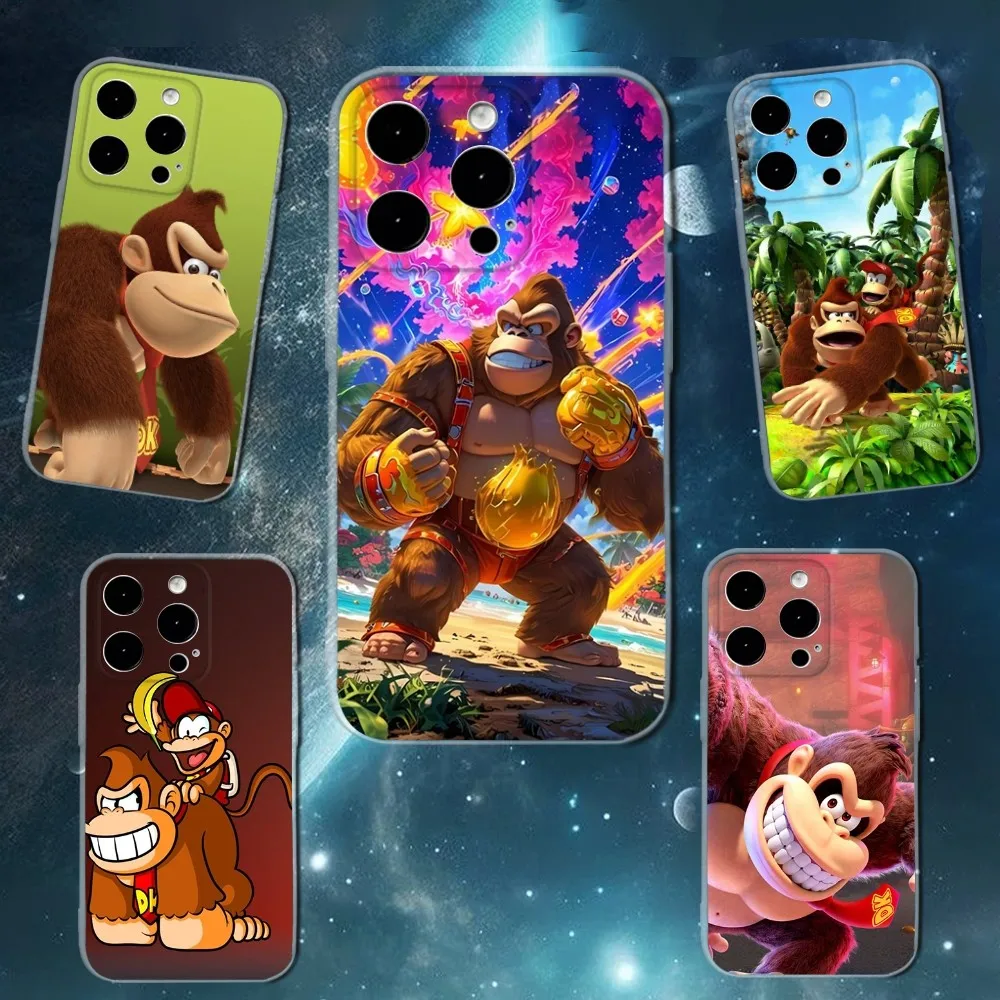 Чехол для телефона D-Donkey Kong Game для iPhone 16,15,14,13,12,11 Plus, Pro, Max, XR, XS, X, 7,8 SE, мини-прозрачный силиконовый мягкий чехол