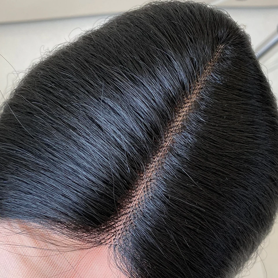 Burgundy 40 Inch Super Long Straight Lace Front Wig 13x4x1 Black Synthetic T-Part Heat Resistant Fibe Lace Wig for Fashion Women
