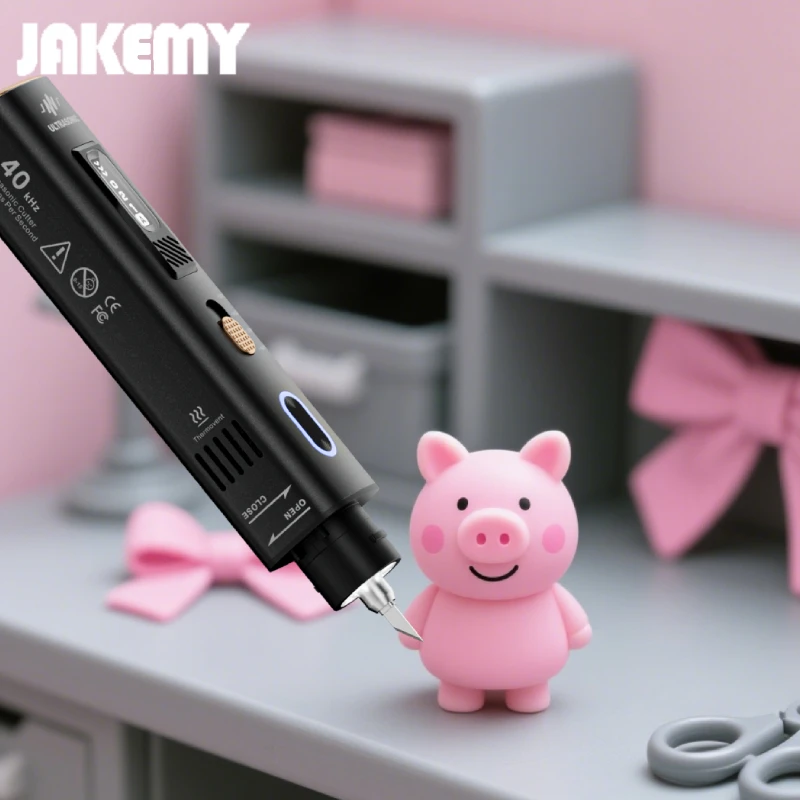 JAKEMY Lightweight JM-Y10 Automatic Ultrasonic Cutting Knife Rubber Toy Handcraft Model Replaceable Blades Low Noise 35W 5mm