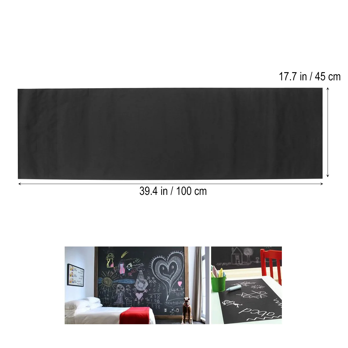 5 قطع من ملصقات الحائط على شكل سبورة سوداء قابلة للكتابة، ملصق سطحي قابل للإزالة لدراسة الفصول الدراسية