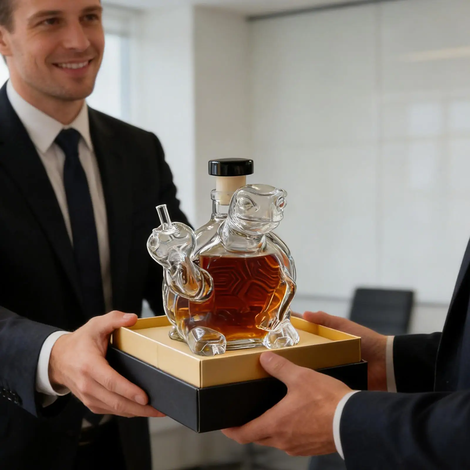 Whiskey Decanter Glass Clear Turtle Home Decor Animal Liquor Decanters Alcohol Bottles for Men Brother Dad Birthday Christmas