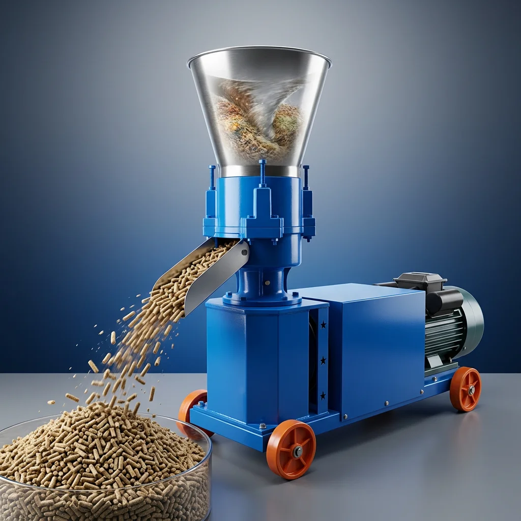 Diesel Powered 8HP Small Farm Feed Pellet Maker For Cattle Sheep Goat Alfalfa Straw Grain 200kg/h Capacity CE Certified