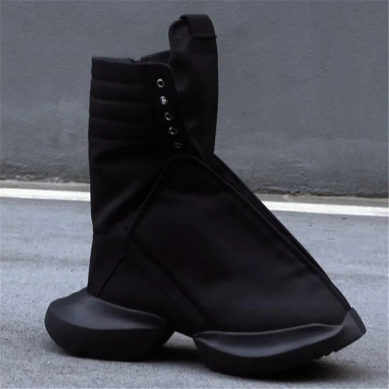 Men Motorcycle Boots Black  High Heel  Man Boot Fashion Mens Platform Boot