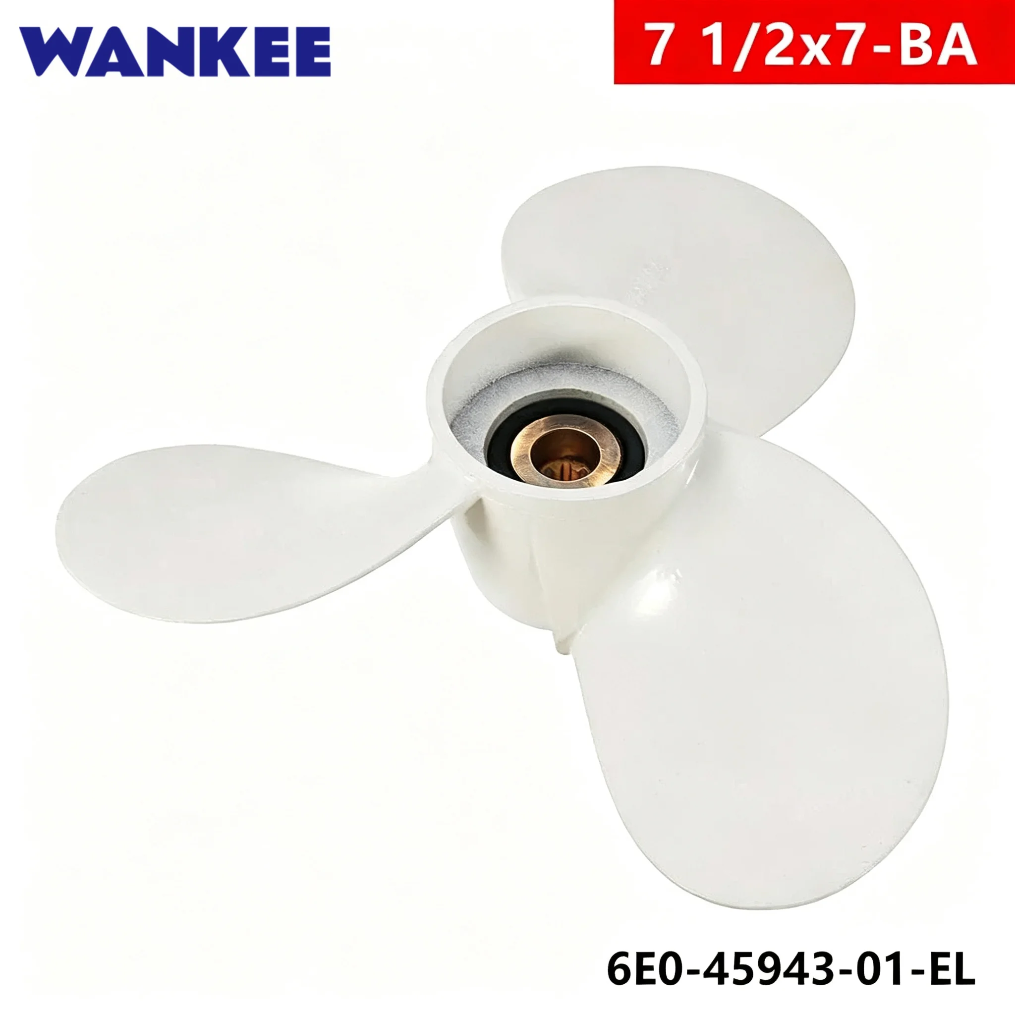 Propeller 6E0-45943-01-EL 7.5x7 Aluminum for Yamaha 4HP 5HP Outboard Hidea Parsun 6E3 Series