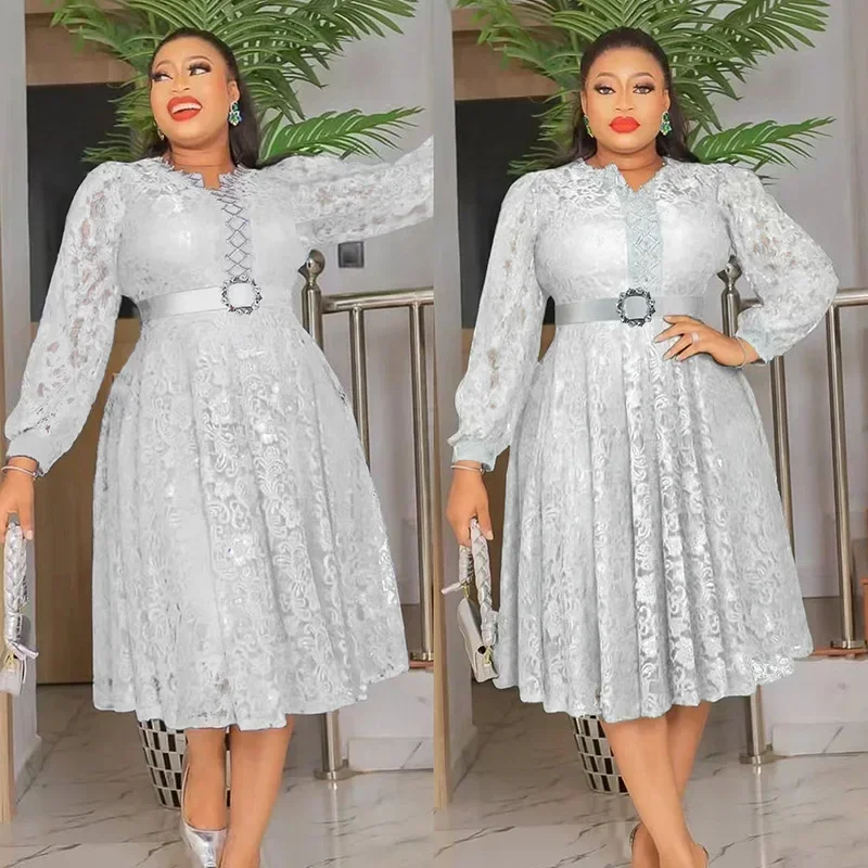2024, вечерние платья в африканском стиле для женщин, летнее элегантное платье миди из полиэстера с длинными рукавами и v-образным вырезом, наряд, африканская одежда, платья