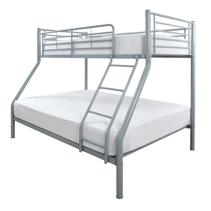 Modern Double Bunk Bed with Steel Frame Environmental Powder Coating for Bedroom Hotel School or Apartment