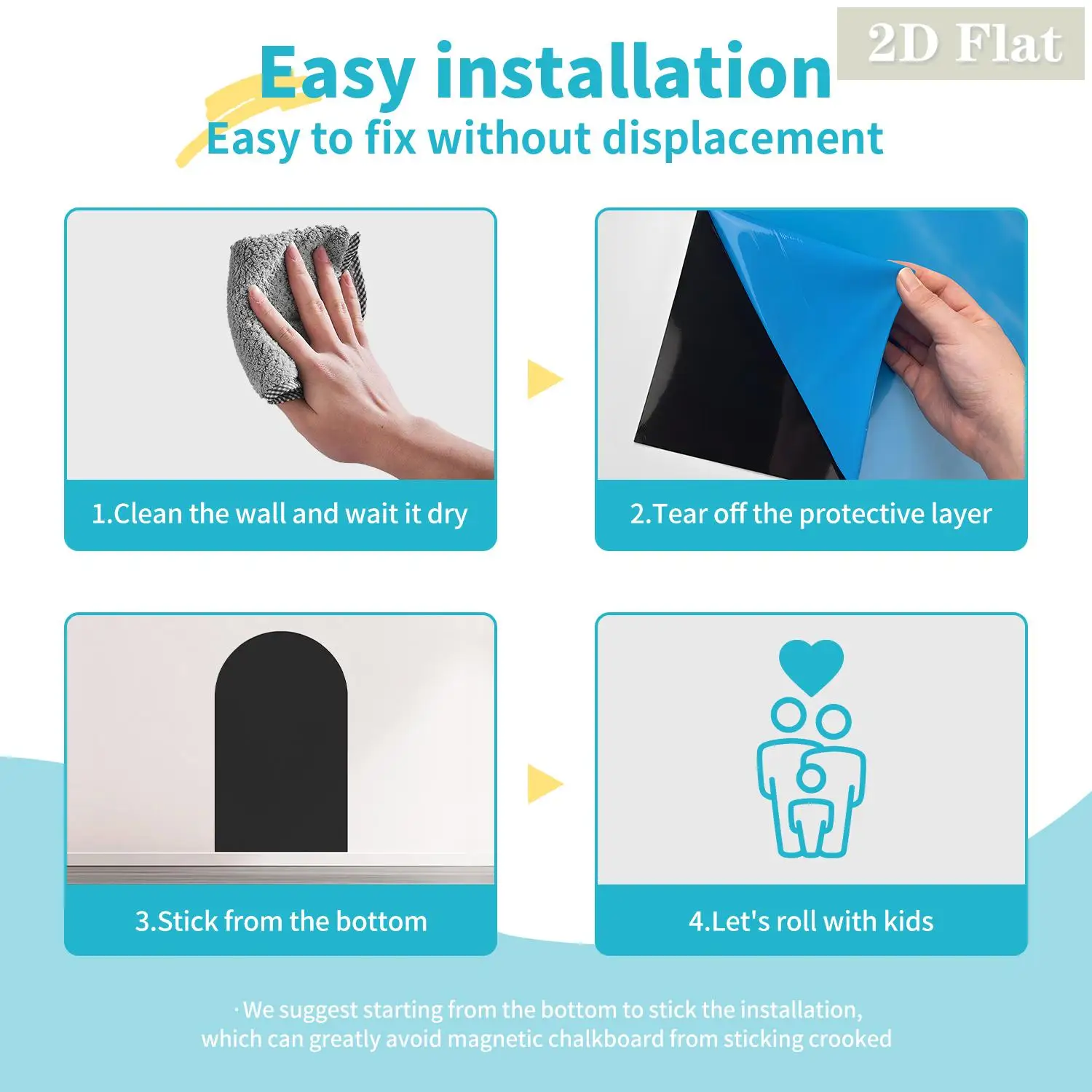 1pcs Black Arched Decorative Magnetic Whiteboard Wall Sticker, Reusable, Graffiti, Simple Curved Semi-Circular Pattern