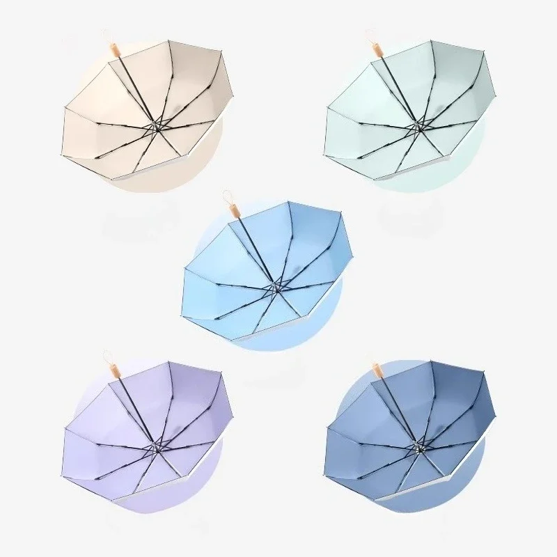 Compact Folding Sun Umbrella Manual Open Double Layer UV Protection Lightweight Rainproof Parasol for Women Travel Use 양산