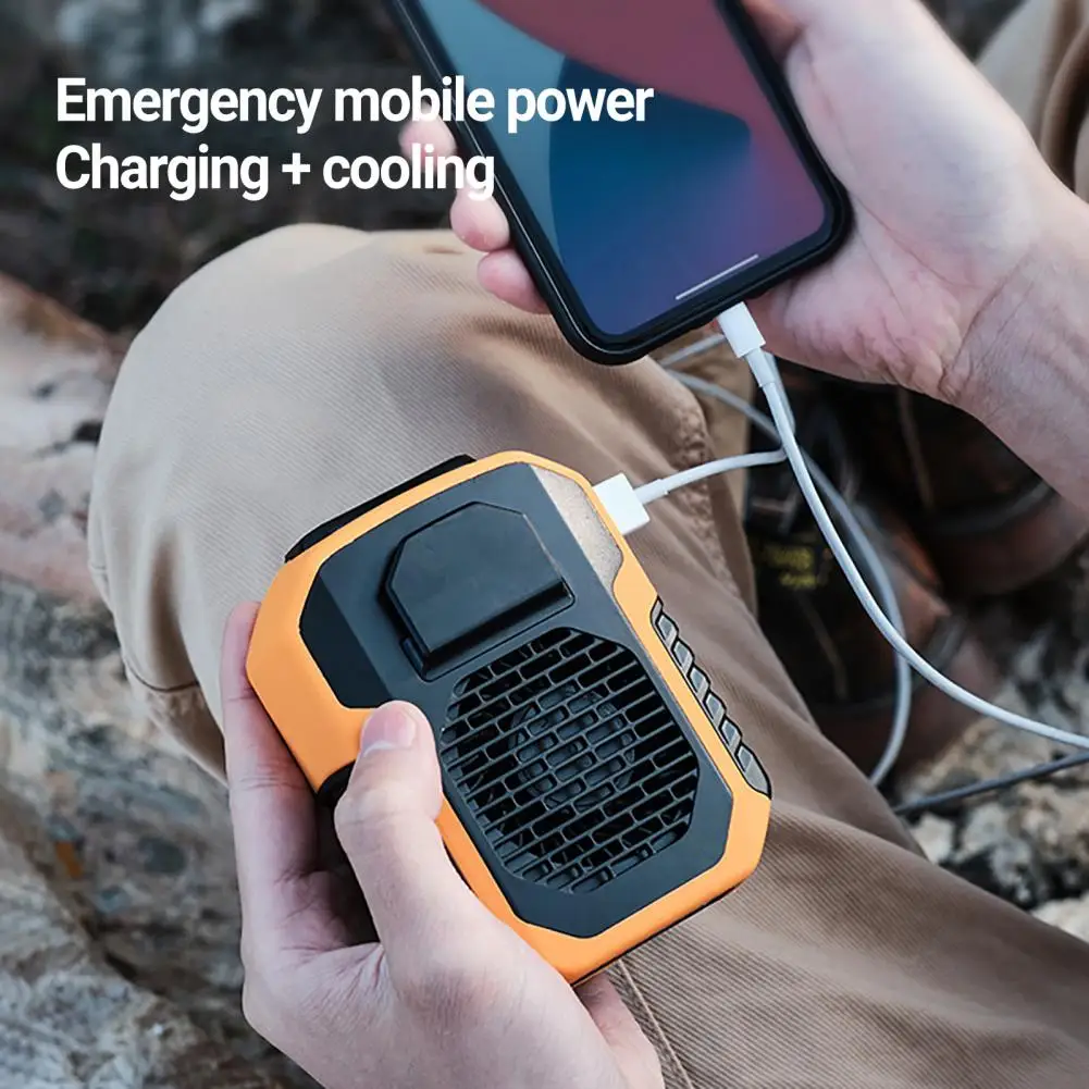 Koelventilator Multifunctionele Sterke Wind Oplaadbare Zomer Outdoor Nekband Opknoping Taille Draagbare Ventilator Voor Camping
