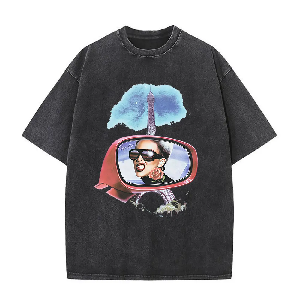

Doja Cat VIE in PARIS T Shirt Washed Vintage Men's Women Clothing Harajuku Fashion T-shirts Casual Cotton Cozy Oversized T-shirt