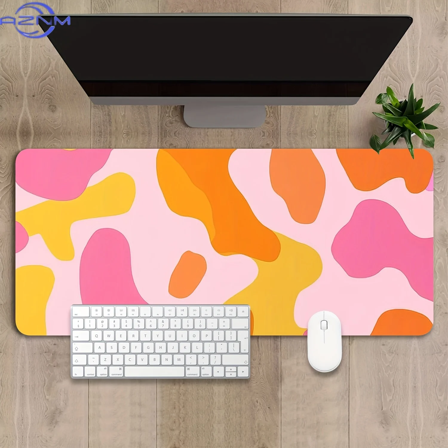 Large Gaming Mouse Pad, - Style Color - Block Pattern Desk Pad Desk Mat,Office Keyboard Pad Non-Slip Computer Mouse Pad for Work