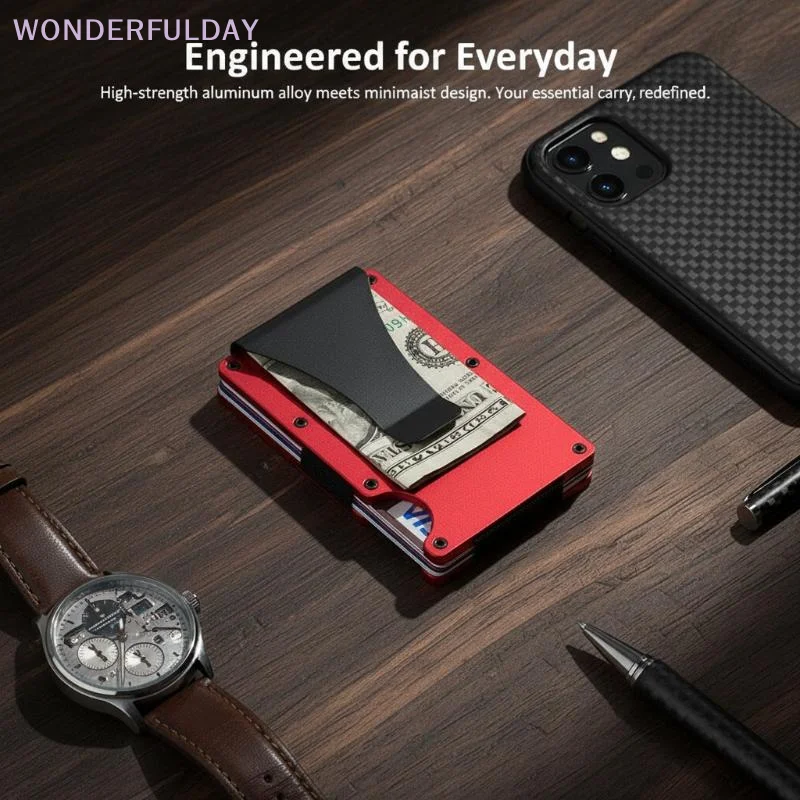 Minimalist Wallet For Men & Women - Slim RFID Wallet, Resistant, Credit Card Holder & Money Clip, Easily Removable Money