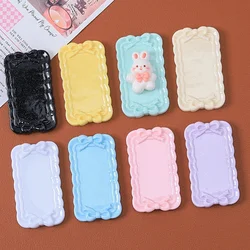 5PCS Shiny Bow Lace Plate Series Miniature Flat Back Resin Cabochons For Hairpin Scrapbooking DIY Home Decor Craft Accessories