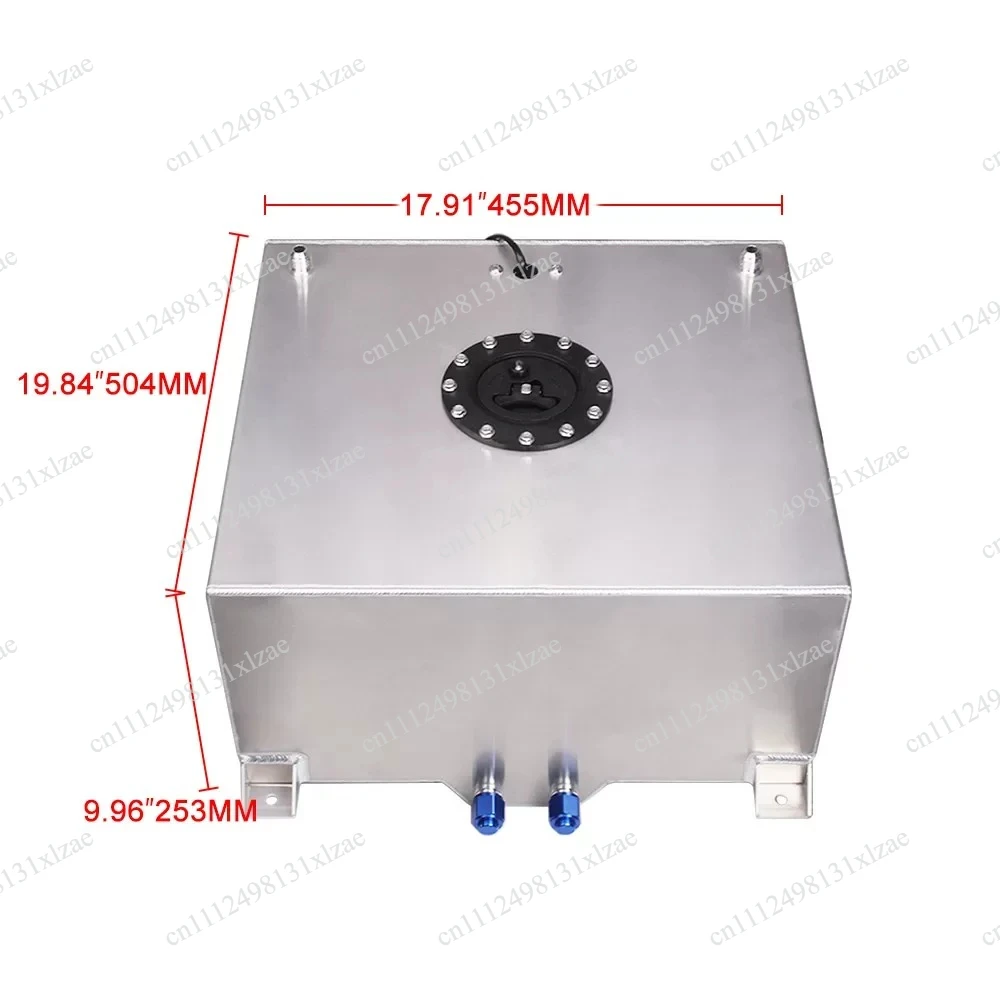 2.5-15 Gallon Aluminum Surge Tank - Universal Fuel Cell with Cap, Sensor & Anti-Surge Foam (Silver)