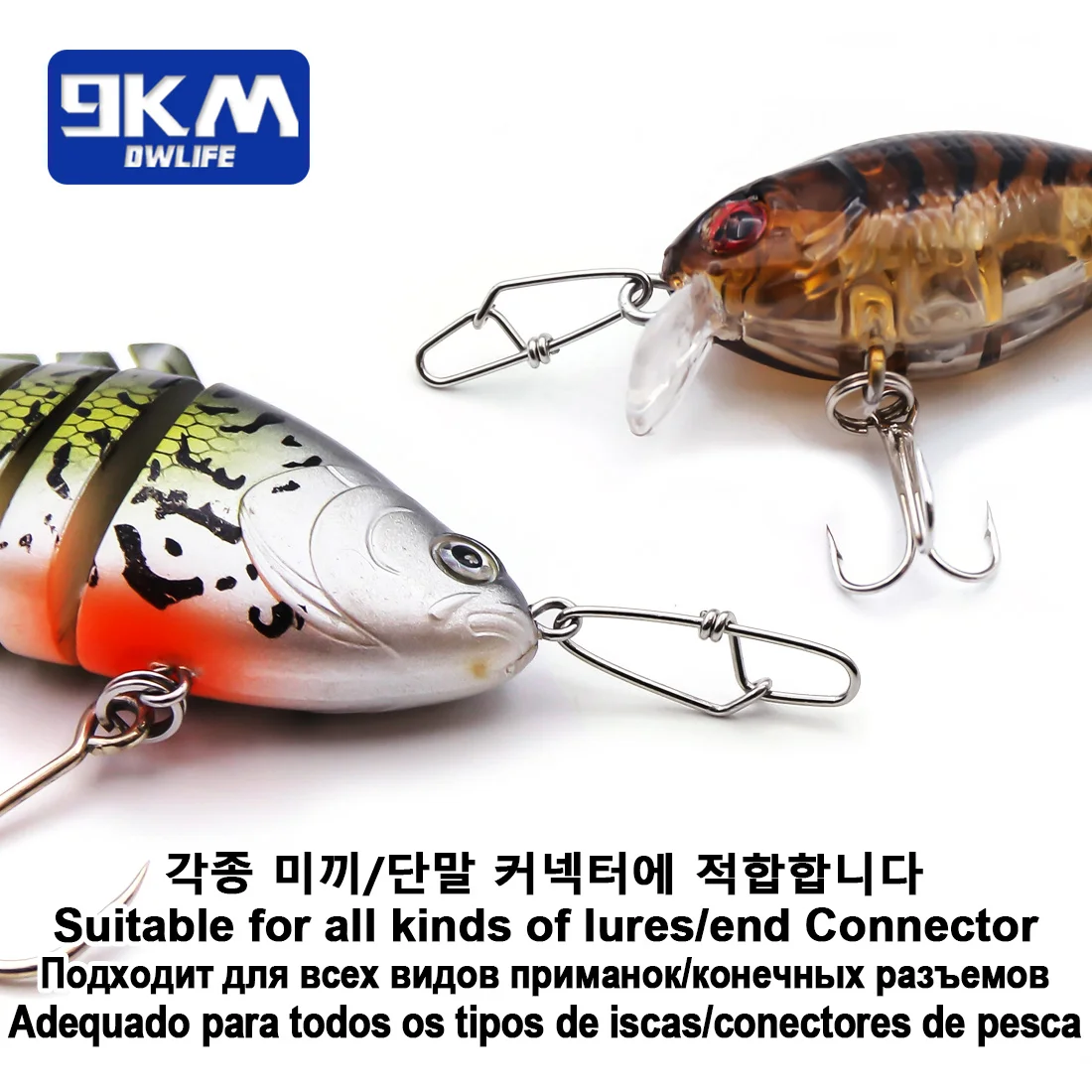 9KM Fishing Snap 50~200Pcs Fishing Clip Quick Fishing Lure Connector Stainless Steel Saltwater Fishing Interlock Snap Cross Lock