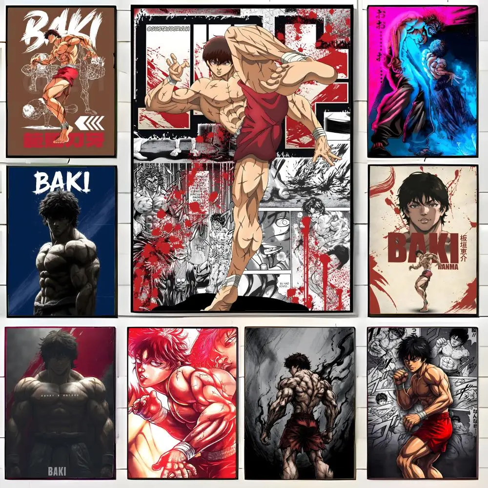 martial arts anime B-Baki the Grappler Poster Wall Art Print Decorative Mural Home Decor Gift Unframed