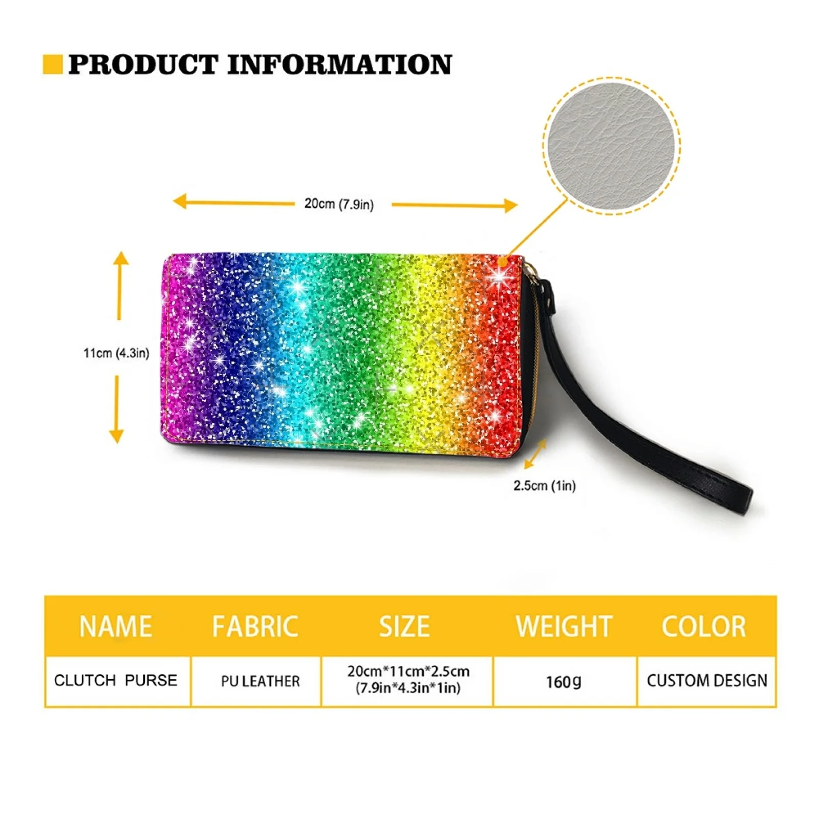 Belidome Glitter Sparkle Rainbow Wristlet Wallet for Womens Casual PU Leather Long Purse RFID Blocking Card Holder Clutch Bag