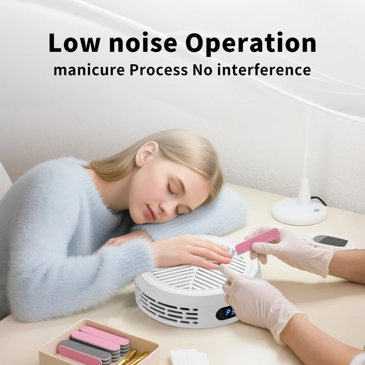 

New Arrivals Wholesale Low Noise Nail Dust Collector for Acrylic Nail Care 3600RPM Strong Suction Nail Vacuum Cleaner