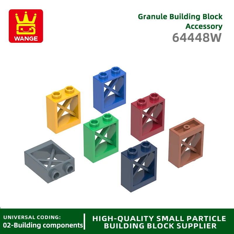 WANGE 64448W 100g/104PCS Ijzeren frame 2 gaten Bouwstenen Moc Kleur Accessoires Compatibel met baksteen DIY Onderdelen Speelgoed Cadeau
