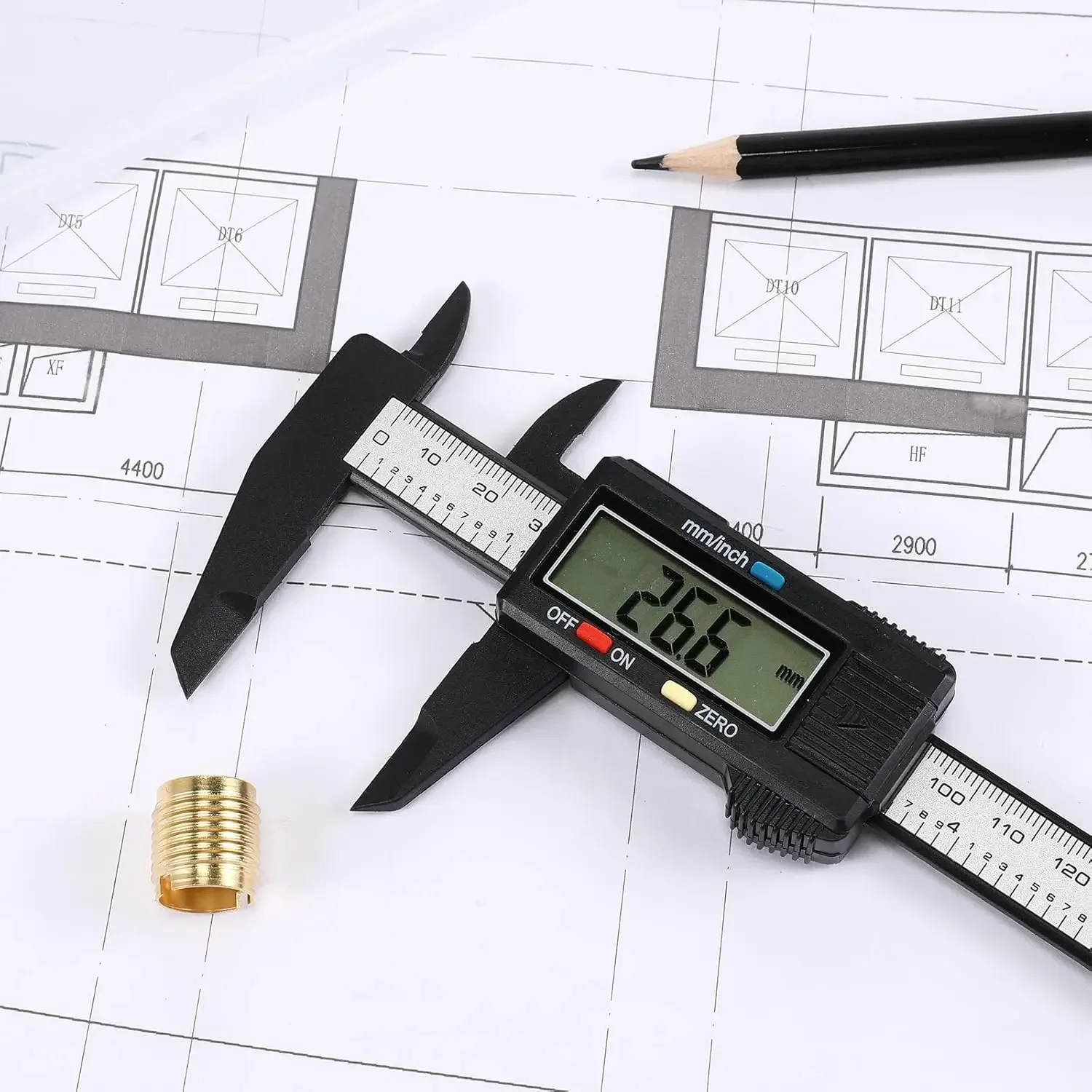 Electronic Digital Caliper, Inch and Millimeter Conversion, LCD Screen Display 0-6” Caliper Measuring Tool, Auto Power Off